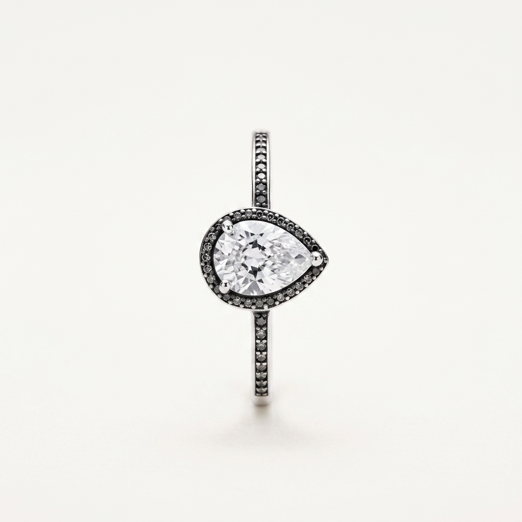 S925 Silver Trillion Halo Ring with Cubic Zirconia