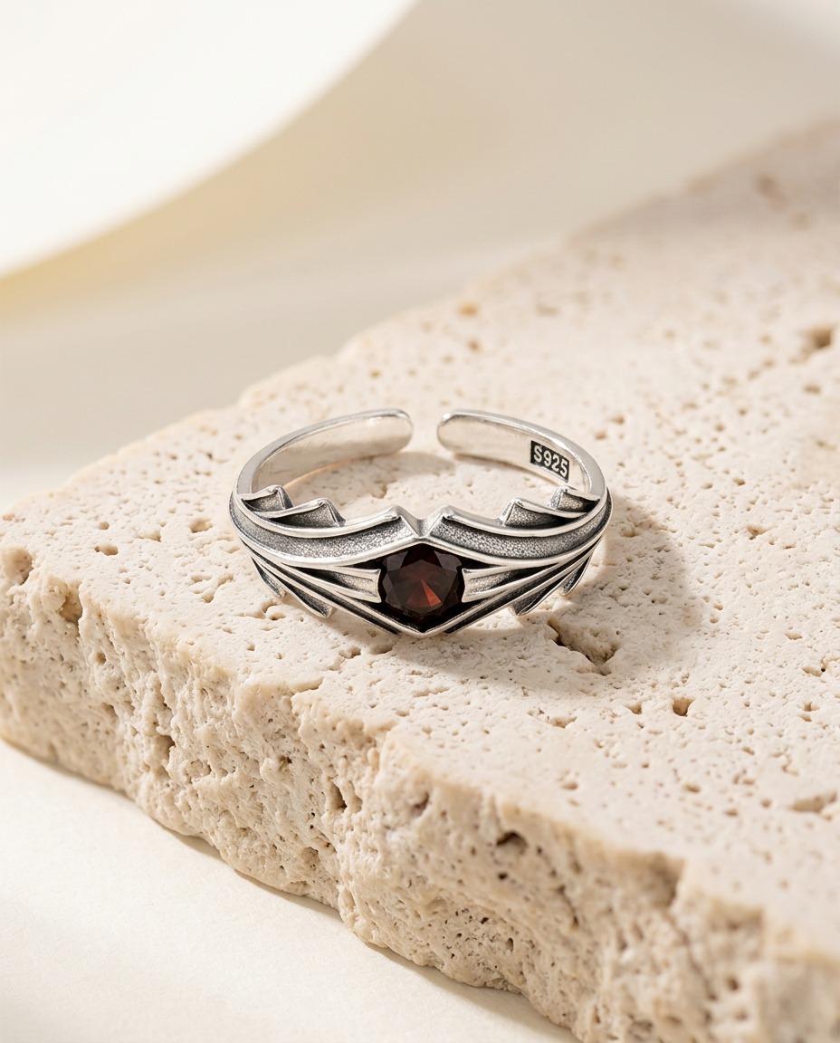 Scarlet Aura S925 Sterling Silver Ring