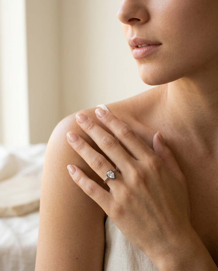 S925 Silver Trillion Halo Ring with Cubic Zirconia