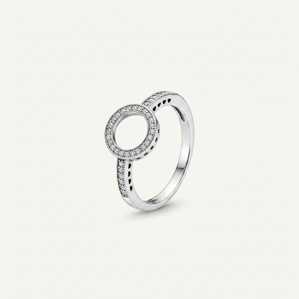 Halo Circle S925 Sterling Silver Ring