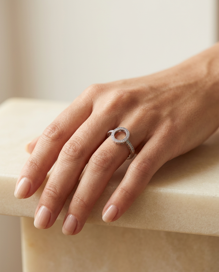 Halo Circle S925 Sterling Silver Ring