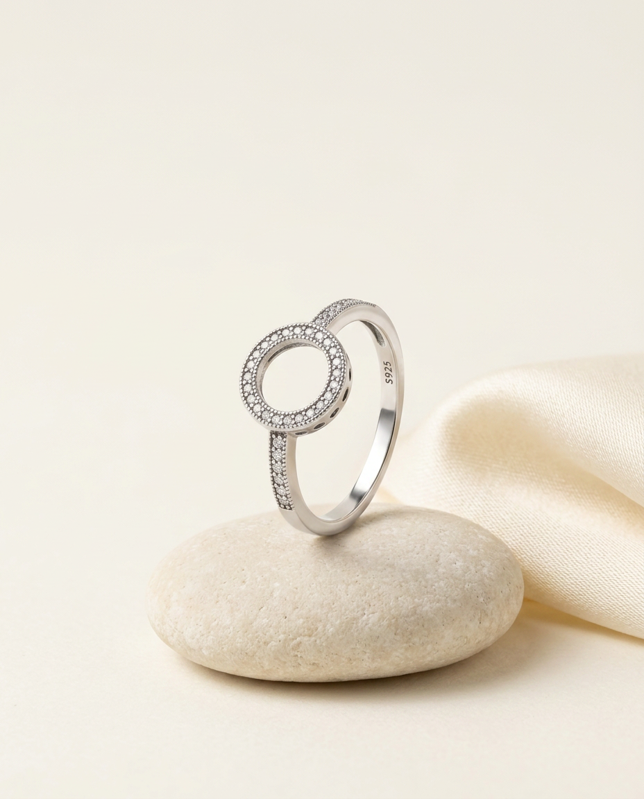 Halo Circle S925 Sterling Silver Ring