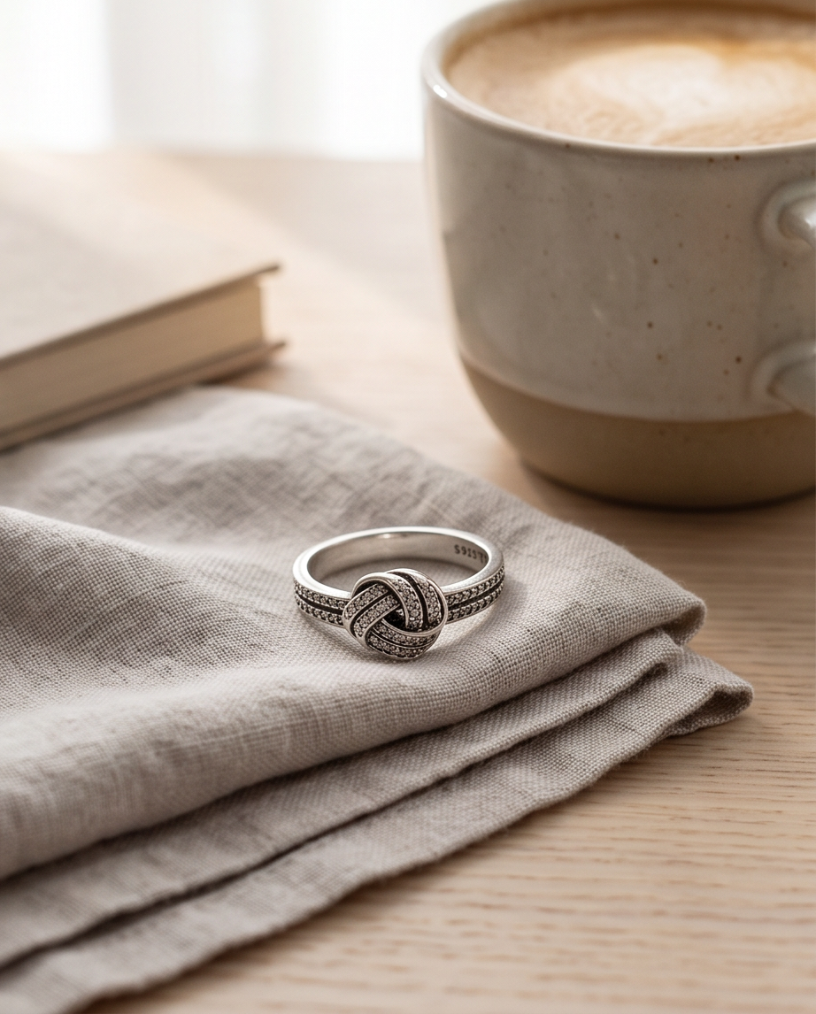 S925 Sterling Silver Love Knot Ring