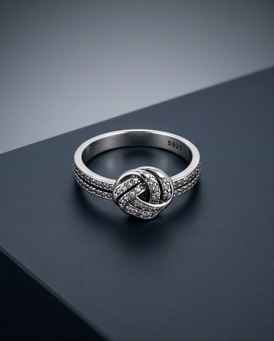 S925 Sterling Silver Love Knot Ring