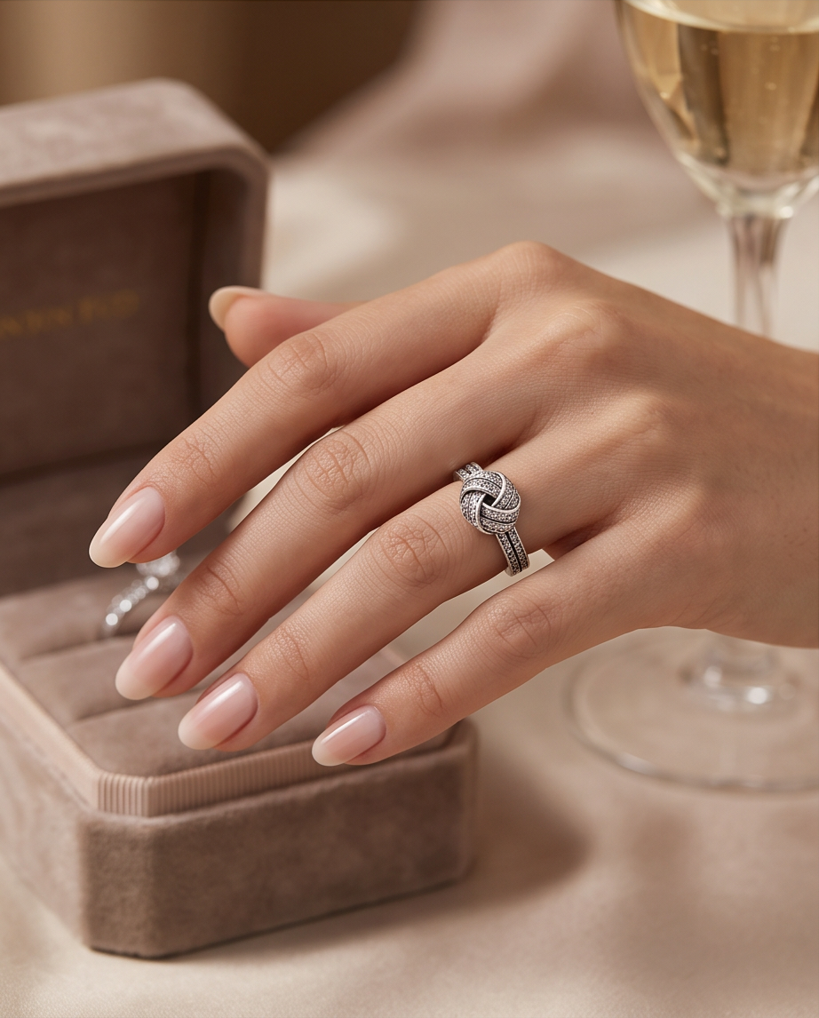 S925 Sterling Silver Love Knot Ring