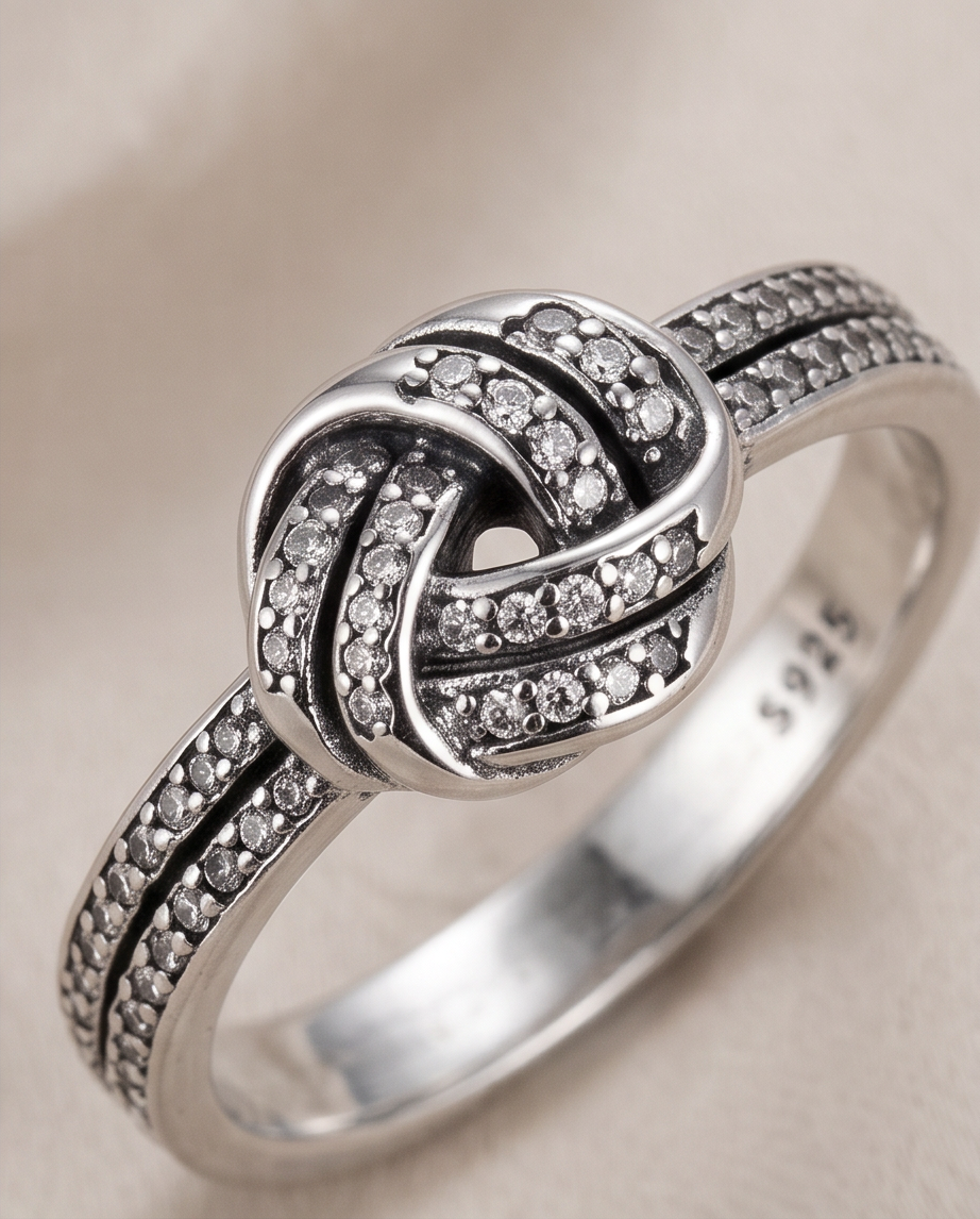 S925 Sterling Silver Love Knot Ring