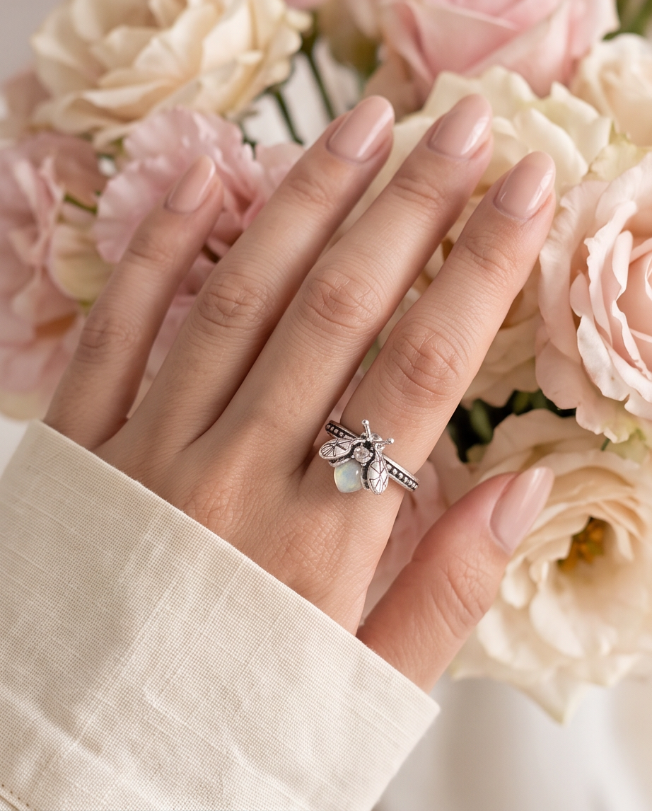 Firefly Glowing in Dark S925 Sterling Silver Ring