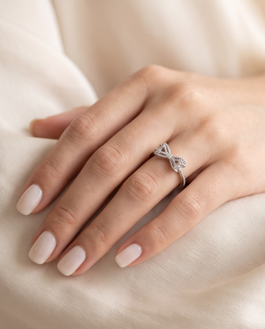 Luna Bow S925 Sterling Silver Ring