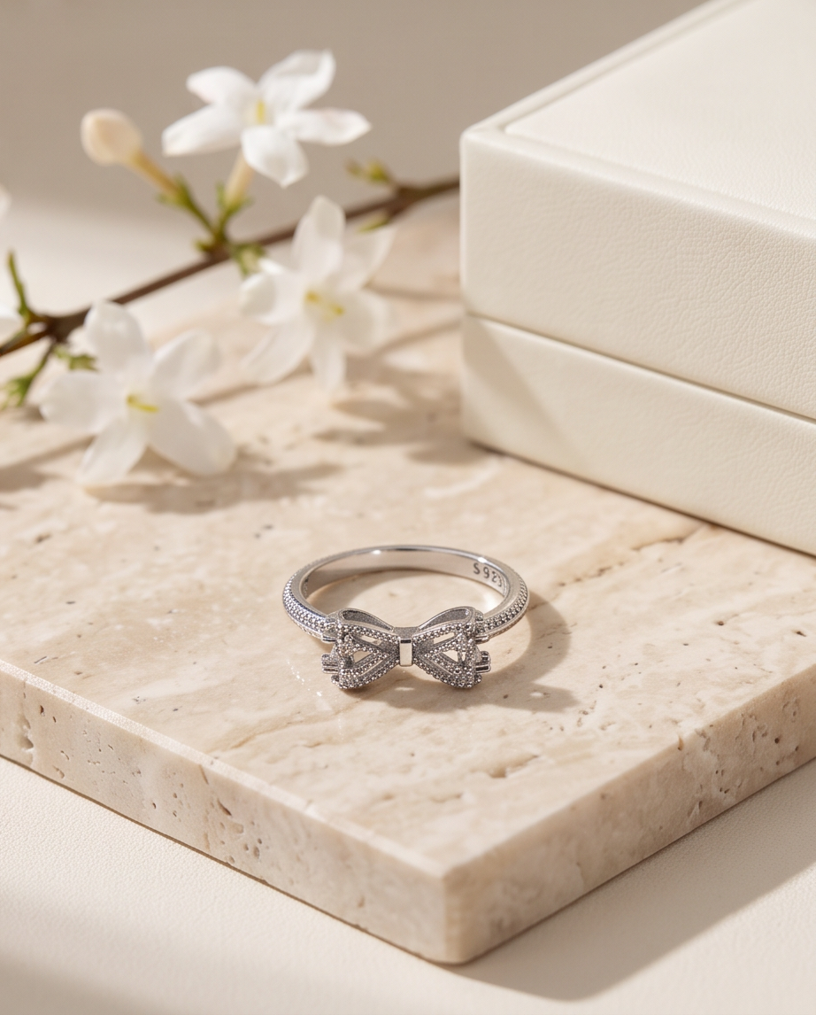Luna Bow S925 Sterling Silver Ring