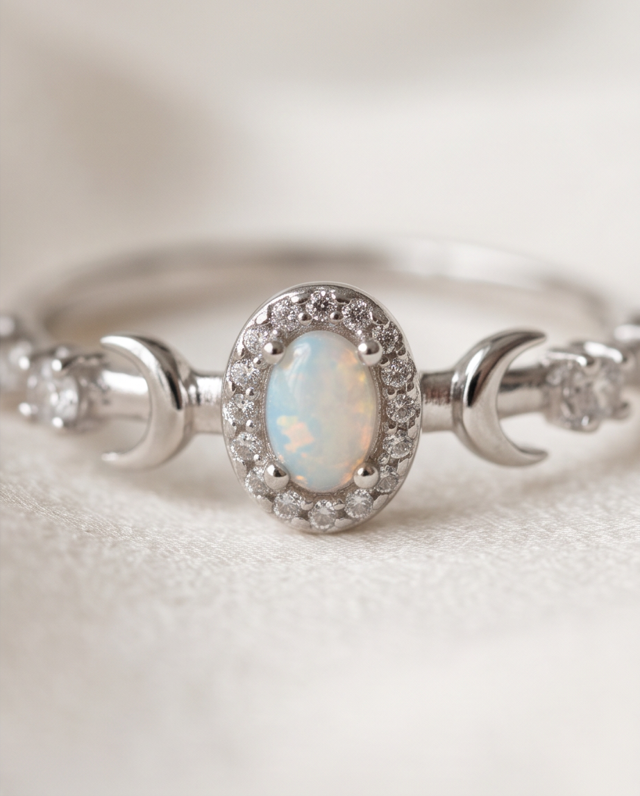 Selene Opal S925 Sterling Silver Ring