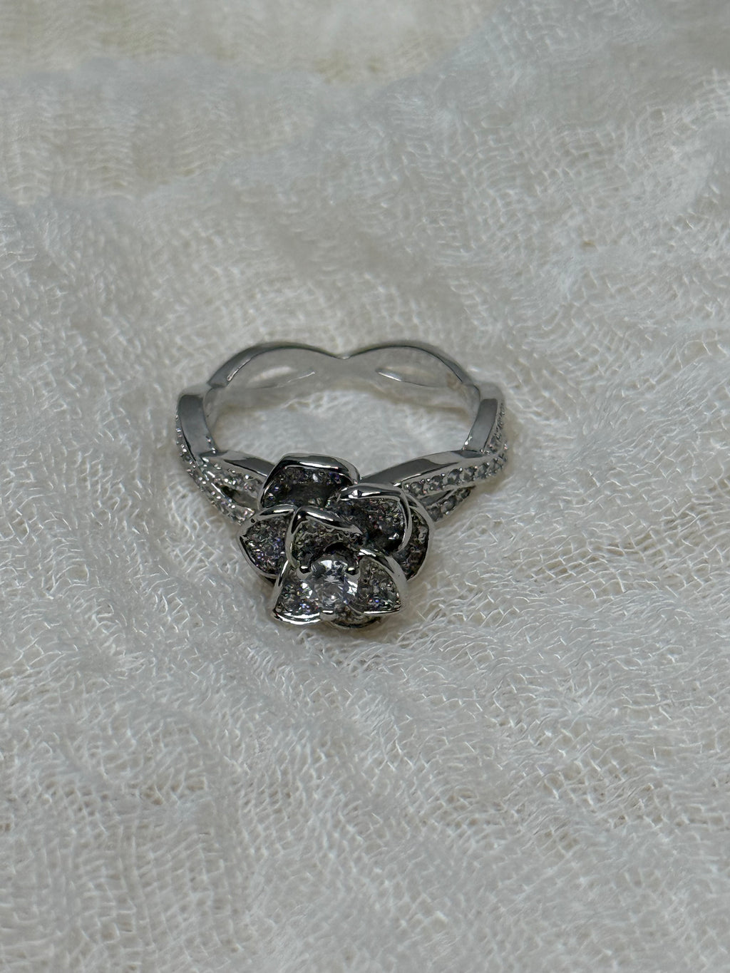S925 Sterling Silver Rose Ring