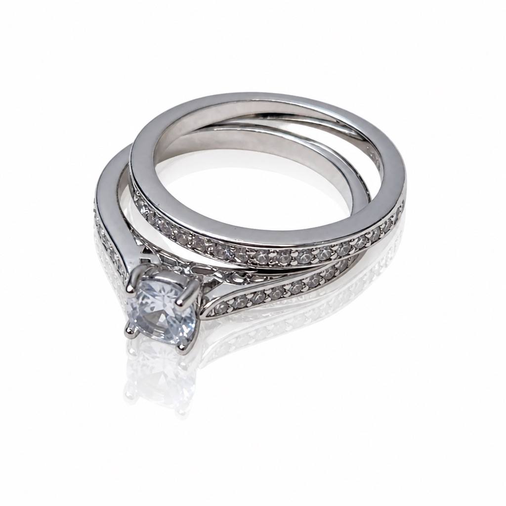 Celeste Duo S925 Sterling Silver Ring Set