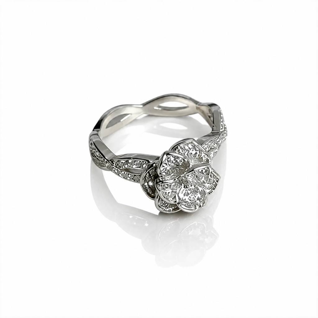 S925 Sterling Silver Rose Ring