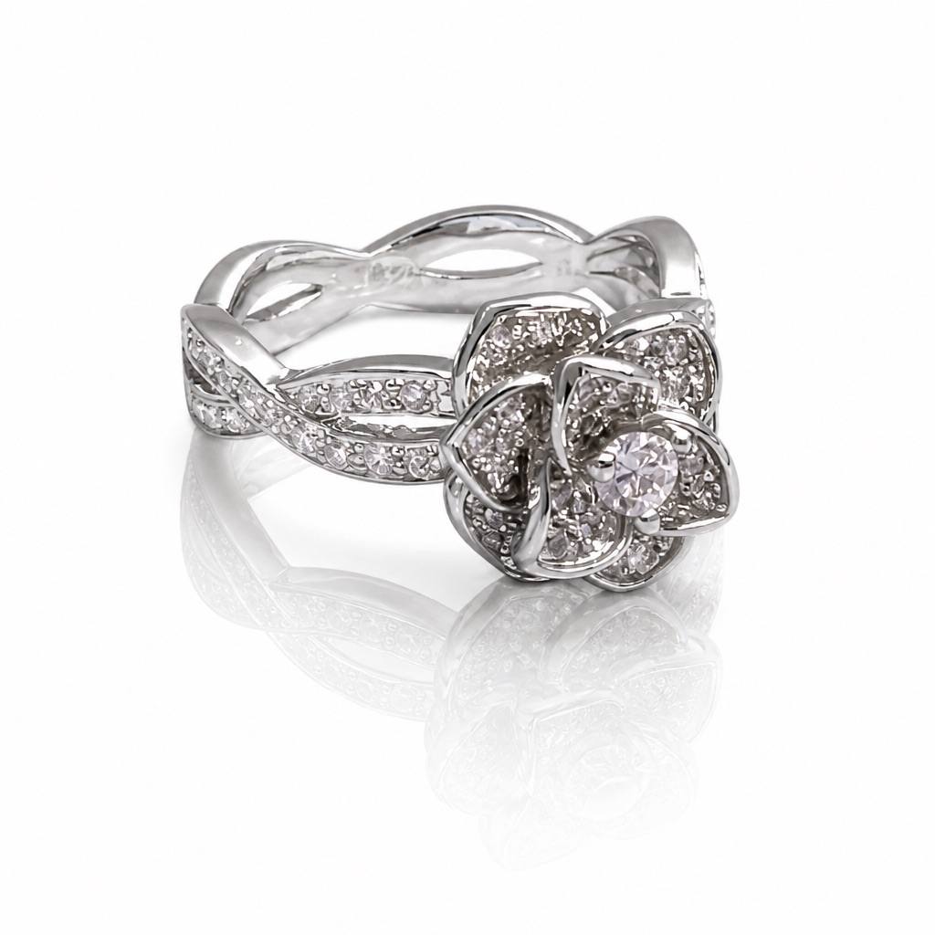S925 Sterling Silver Rose Ring