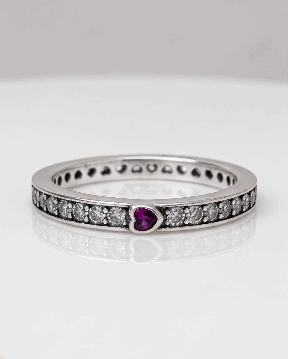 Purple Heart Glow S925 Sterling Silver Ring