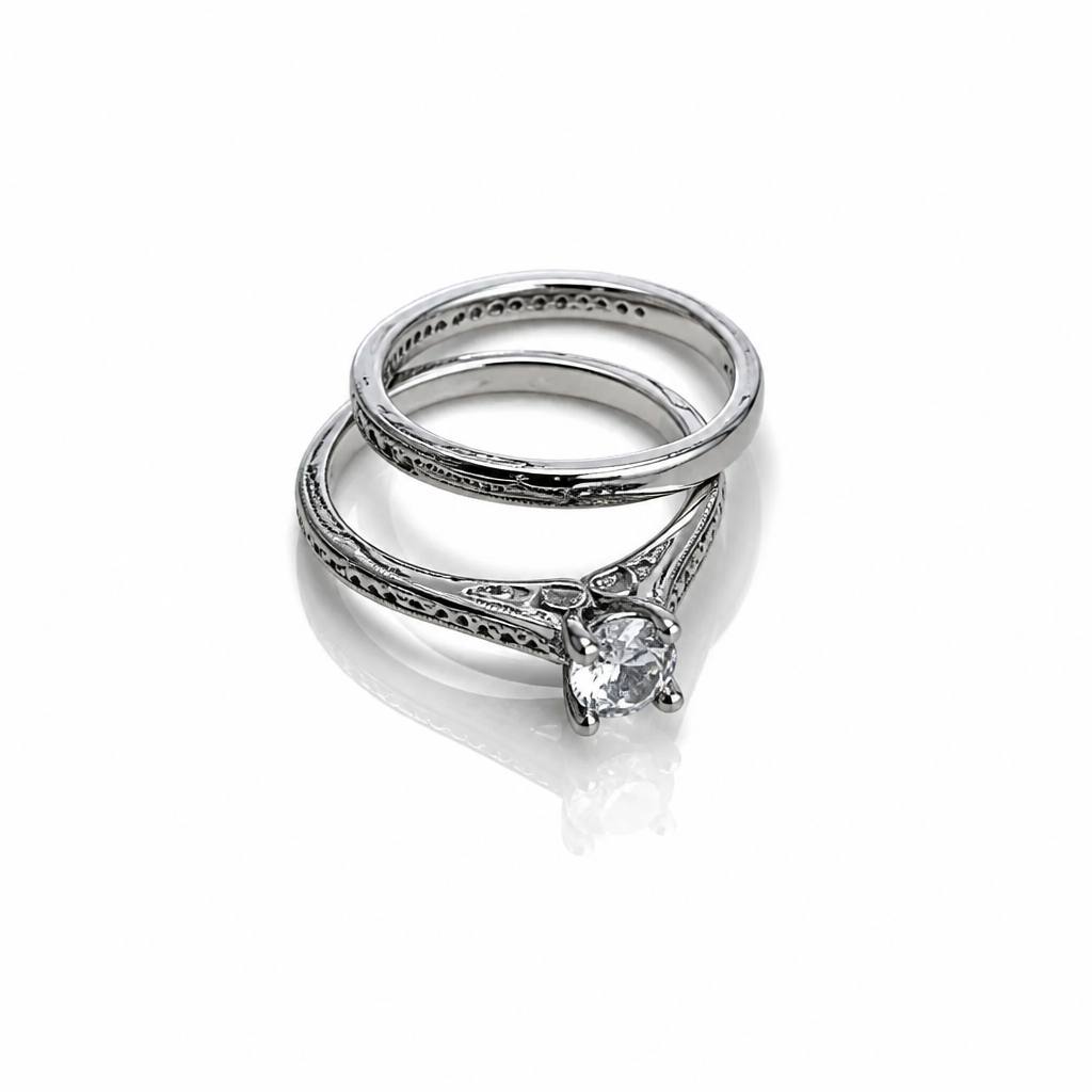 Celeste Duo S925 Sterling Silver Ring Set