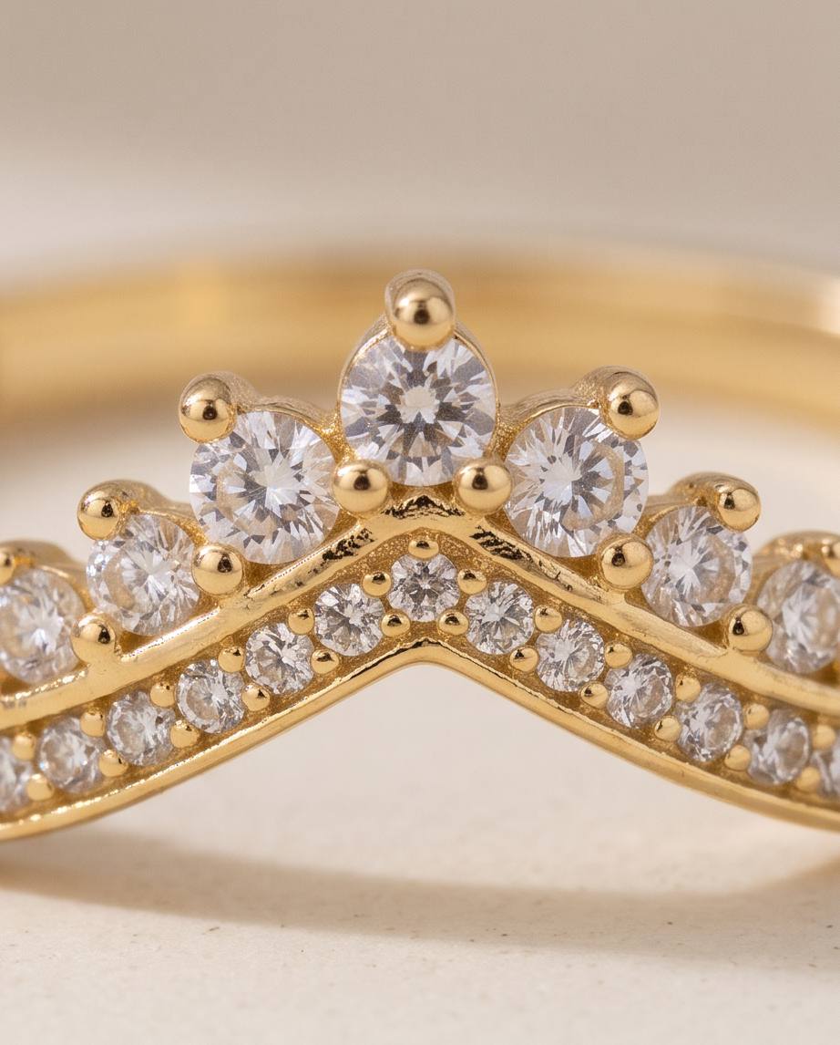 Royal Grace S925 Sterling Silver Ring Gold Plated